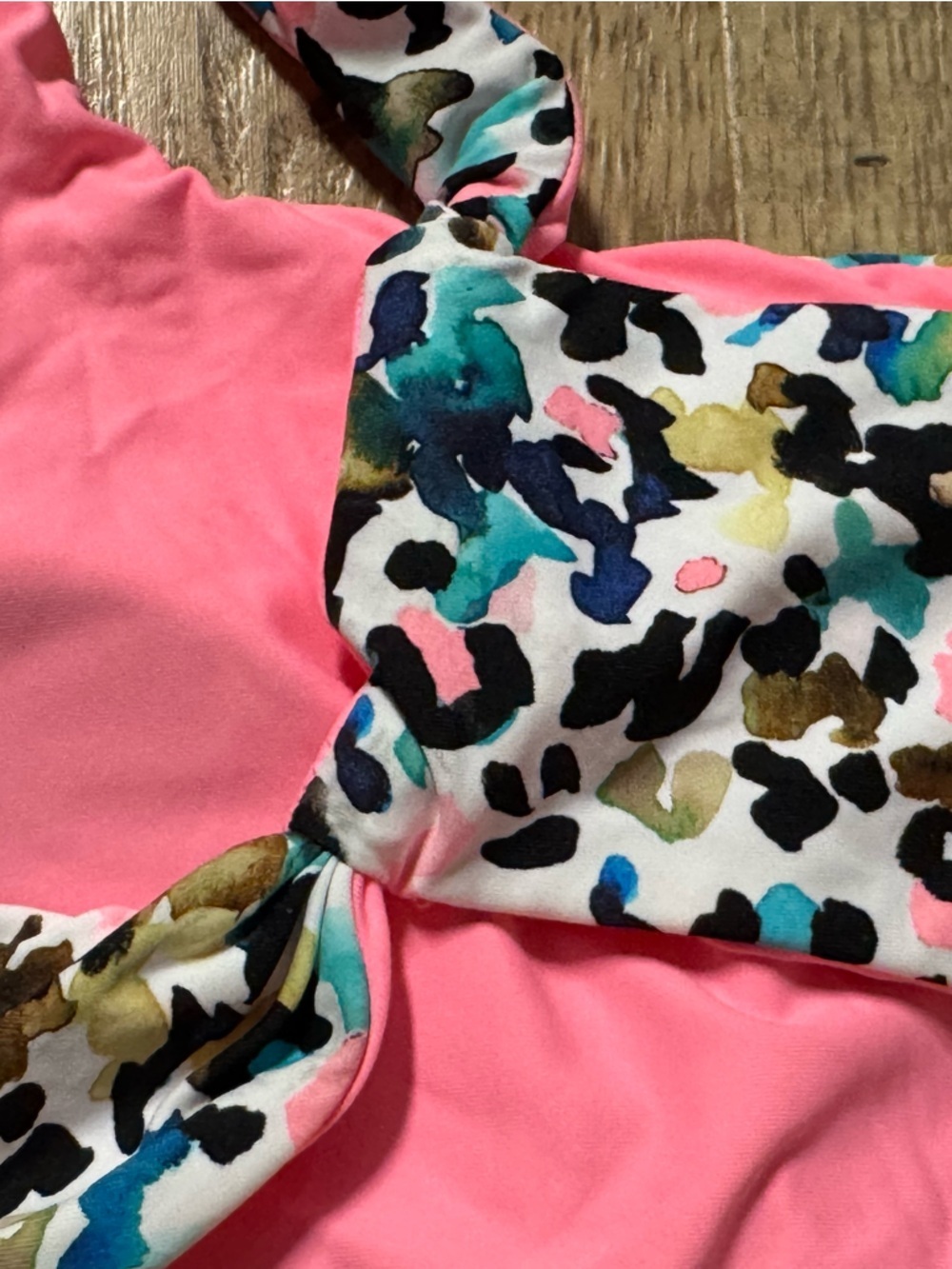 Citrus Reversible One Shoulder Bikini Top Pink Multi Small NWT - Picture 9 of 9